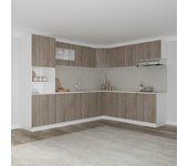 Set cocina haaus esquinera karo v36, stejar sonoma inchis/alb, blat thermo 28 mm, l 280 x 220 cm
