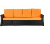 Cojines de sofá de exterior naranja cojines de sofá 3 plazas cojín de banco de jardín 180x50x50cm cojines para muebles de poliratán-mix