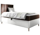 Cama continental baltimore 170, continental, individuales, marrón, 80x200, tapiz, cuero ecológico, somieres, 82x208x115cm