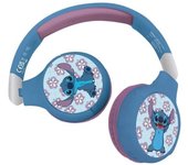 Lexibook - auriculares 2 en 1 disney stitch - bluetooth inalámbrico 5.0 o cable audi - batería recargable de larga duración - azul