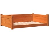 Cama para perros cesta cómodo sofá cera 95,5 x 65,5 x 28 cm madera maciza de pino marrón 02_0043087