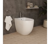 Bidé v5 | compacto a suelo | salida a pared | en cerámica blanco | dispone de orificio para grifo, rebosadero y drenaje | plusbaño