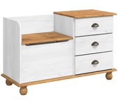 Vidaxl banco de almacenamiento para entrada askim blanco 100x39x62 cm madera sólida de pino