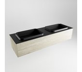 Mondiaz erin 150cm mueble de baño color light brown grey con 1 cajón. con lavabo ridge doble 2 orificios color urban