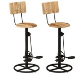 Vidaxl taburetes de cocina 2 unidades madera maciza de mango