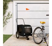 Remolque de bicicleta para mascotas negro vidaxl