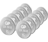 Pilas cr2032 3v - pack de 10 pilas cr2032 de litio botón gp sin mercurio
