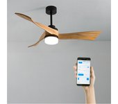 Windlight curve dc - función verano/invierno - ventilador de techo 40w silencioso ø132 cm con luz con wifi