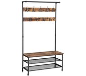Perchero mueble de entrada guardarropa con zapatero de metal 182 cm 12_0000893