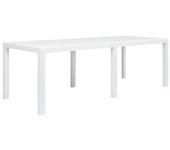 Mesa de jardín blanca 220x90x72 cm plástico imitación ratán vidaxl