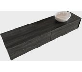 Mondiaz lush 180cm mueble de baño antracite con 2 cajones. con lavabo derecho sin orificios blanco brillo
