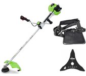 Desbrozadora térmica 43cm3 motor 2t 1.6hp corte 255/305 mm auto bobina con hilo + cuchilla 3 dientes + arnés vito