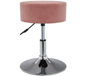 Taburete silla regulable en altura en tejido terciopelo rosa tabo09054