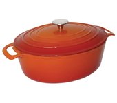Cazuela de hierro fundido ovalada vogue roja