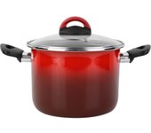 Magefesa olla ø20 cm con tapa de vidrio en rojo apta inducción