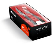 Juego de cuchillo y tenedor chuletero arcos de mesa 378100 monoblock de una pieza de acero inoxidable, hoja de 11 cm en caja de regalo 12 piezas