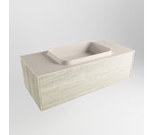Mondiaz erin 100cm mueble de baño color light brown grey con 1 cajón. con lavabo ridge centro 1 orificio color linen