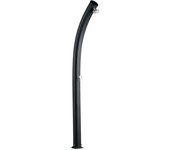Ducha arkema jolly negra, ideal jardín, tubo conexión único, agua templada, curva, altura 226cm, estructura aluminio.