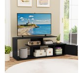 Soporte para tv hasta 55'' mesa consola asimétrica 3 estantes gabinete centro entretenimiento negro