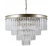 Italux verdes - lámpara colgante golden champagne 8 luces con pantalla de cristal, e14