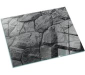 Placa de cristal para chimenea, zócalo protector de chimenea, diseño moderno | 80x60 | rectángulo | patrón de piedra natural