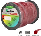 Hilo nylon desbrozadoras cuadrado professional ø 5,0 mm. rollo 100 metros. hilo nylon corte desbrozadores hierba, jardin, maleza