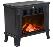 Chimenea eléctrica homcom metal, abs negro 34x17x31 cm