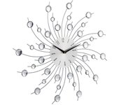 Relaxdays reloj pared grande decorativo, hierro, plateado, 50 cm