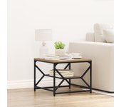 Mesa de café vidaxl con estante de roble artesanal 51x50x40 cm de madera tratada