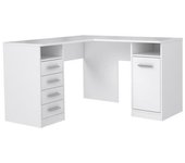 Tolede escritorio esquinero 1 puerta 4 cajones papel blanco 125 x 125 x 75 cm