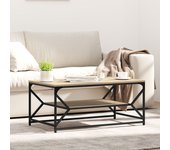 Vidaxl mesa de café con estante roble sonoma 90x50x40 cm madera elaborada