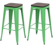 Juego de 2 taburetes de bar sillas de mostrador asiento de madera con reposapiés diseño industrial apilab 04_0000487