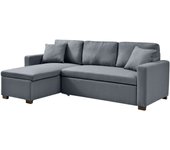 Sofá chaise longue cama reck estilo moderno en color gris con arcón reversible y cama 120x196 cm 225x90x114 cm.