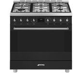 Cocina gas y eléctrica smeg c9gmmb2 90cm inox 6f