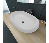 Fregadero ovalado cerámica 63 x 42 cm blanco