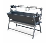 Asador de carbón con espetón eléctrico, mathurin, gris, 141x68.5x103.5 cm
