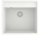 Fregadero de cocina con rebosadero 53x50 cm granito blanco 02_0002384