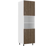 Mueble columna haaus karo, 2 puertas, con espacio para horno, roble bronce/blanco, 60 x 57 x 210 cm