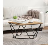 Vidaxl mesa de café roble artesanal 80x80x45 cm madera ingenierizada