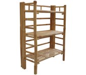 Estantería de bambú exótico, 3 niveles, fidji, natural, 56x28.5x85 cm