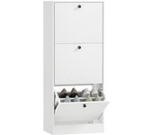 Zapatero estrecho homcom melamina de madera blanco 47x28x115 cm