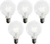 Juego de 5 bombillas led e27 regulables g95 5w 450 lm 3000k