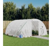 Vidaxl invernadero con estructura de acero blanco 16 m² 4x4x2 m