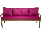 Cojín para banco de jardín 3 plazas 180x60/4x50x56cm, cojín exterior, cojines columpio rosa, cojín de asiento, cojín de respaldo