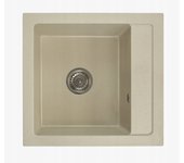 Fregadero cocina beige 52x49cm, fregadero granito 1 seno + sifón