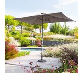 Hespéride - sombrilla recta rectangular loompa gris oscuro - 3 x 2 m