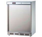 Romux® armario refrigerado bajo de 1 puerta de 60 cm refrigeración estática gris | armario frigorífico capacidad 129 l - 3 estantes y 100 w