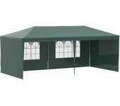 Carpa de jardín outsunny 585x295x255 cm verde oscuro