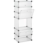 Mueble zapatero con 6 compartimentos 126 cm plástico transparente 13_0001636_3