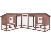 Conejera de exterior con carril 250 x 192 x 105 cm madera de abeto moca y blanco 02_0000597